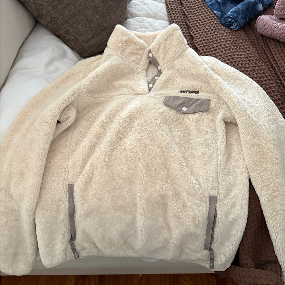 L.L. Bean Cream Fleece Sweater